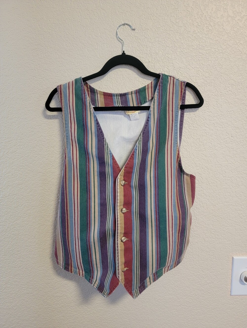 Vintage 90's American Heartland Striped Denim Vest
